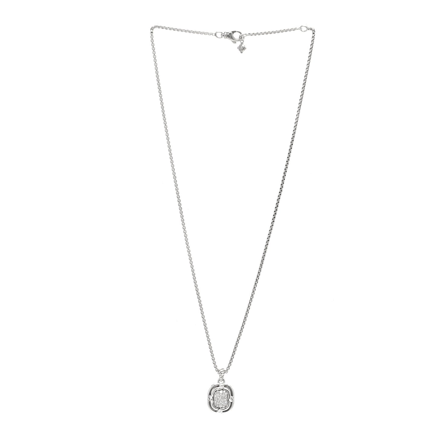 Sterling Silver Diamond 10mm Labyrinth Pendant Necklace