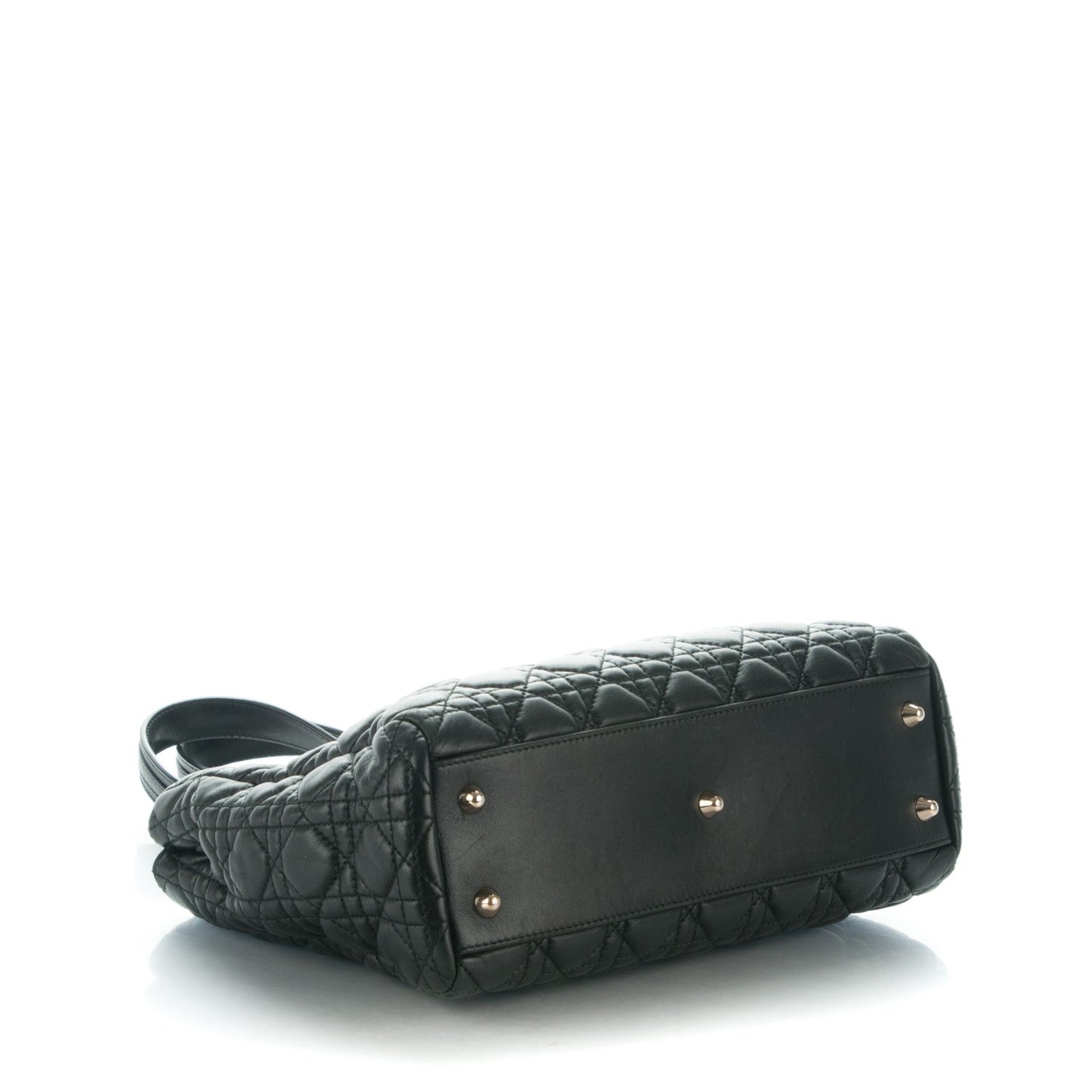 Lambskin Cannage Small Dior Soft Shopping Tote Black