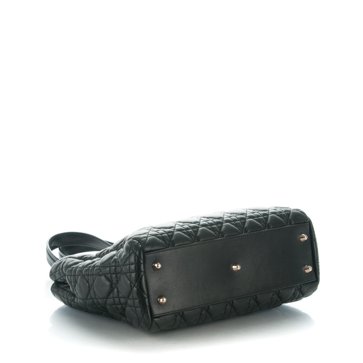 Christian Dior Lambskin Cannage Small Dior Soft Shopping Tote Black 4 of 7