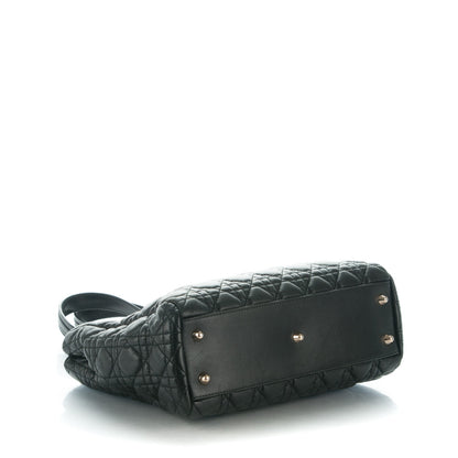 Christian Dior Lambskin Cannage Small Dior Soft Shopping Tote Black 4 of 7