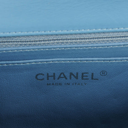 Chanel Patent Calfskin Quilted Mini Rectangular Flap Blue 6 of 8