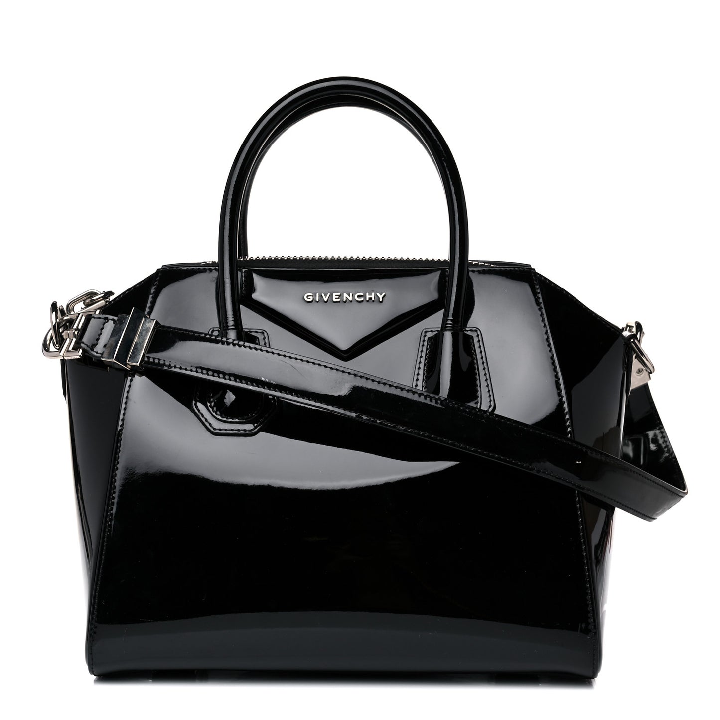 Patent Calfskin Small Antigona Black