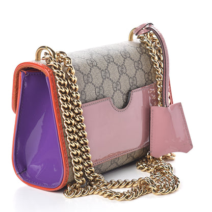Gucci GG Supreme Monogram Patent Small Padlock Shoulder Bag Multicolor 3 of 13