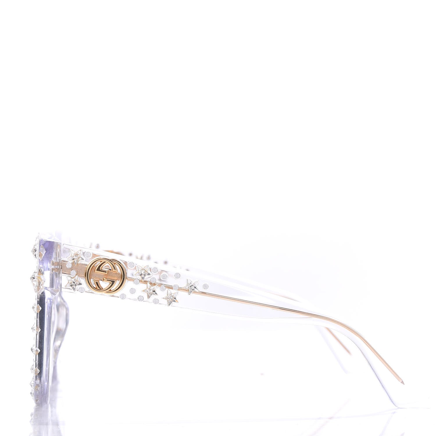 Gucci Acetate Crystal Oversize Mirrored Star Sunglasses GG0116S 3 of 8