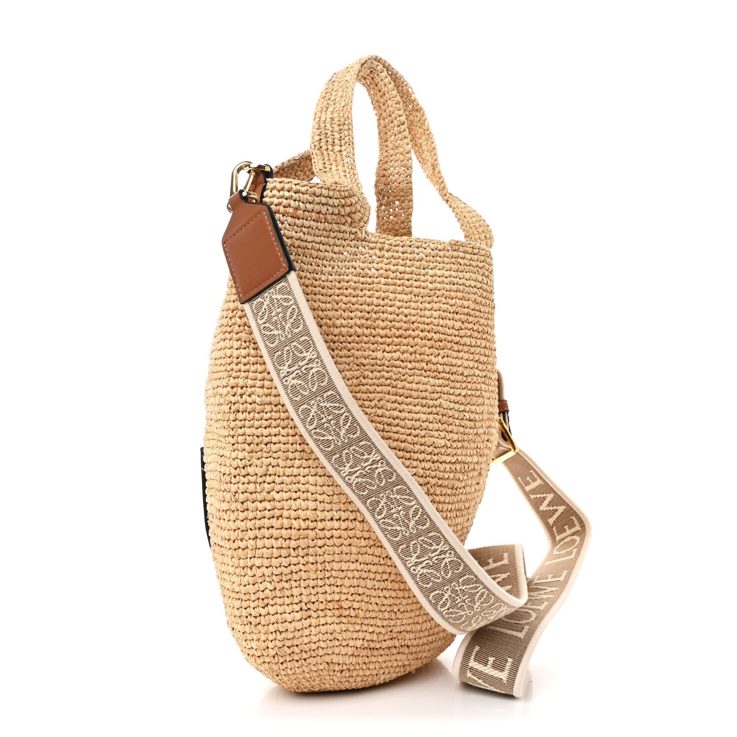 Loewe Raffia Mini Slit Tote Bag Natural Tan 3 of 10