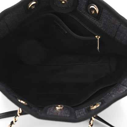 Chanel Woven Straw Raffia Small Deauville Tote Black 5 of 10