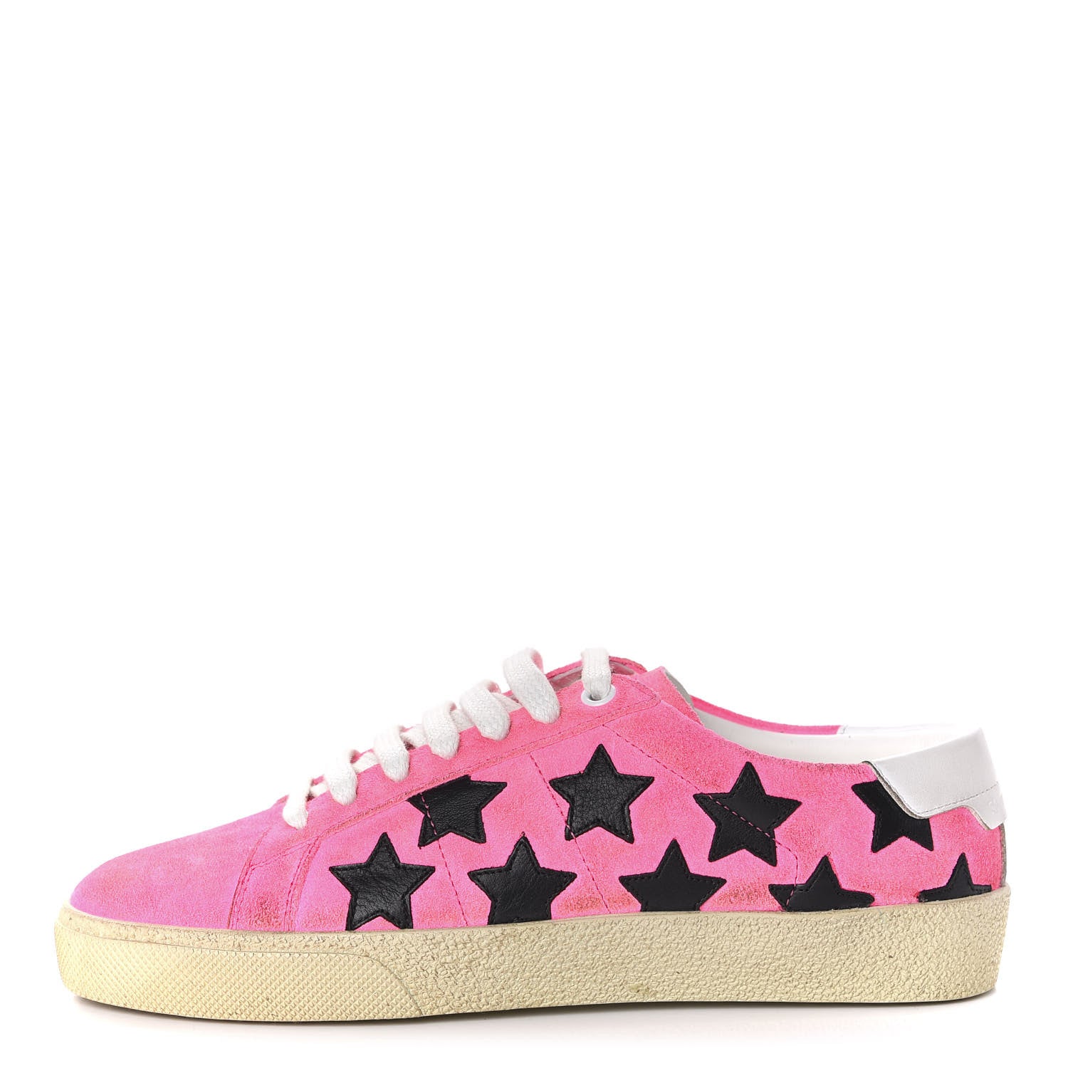 Saint Laurent Suede Star Court Sneakers 36 Pink Black 1 of 11