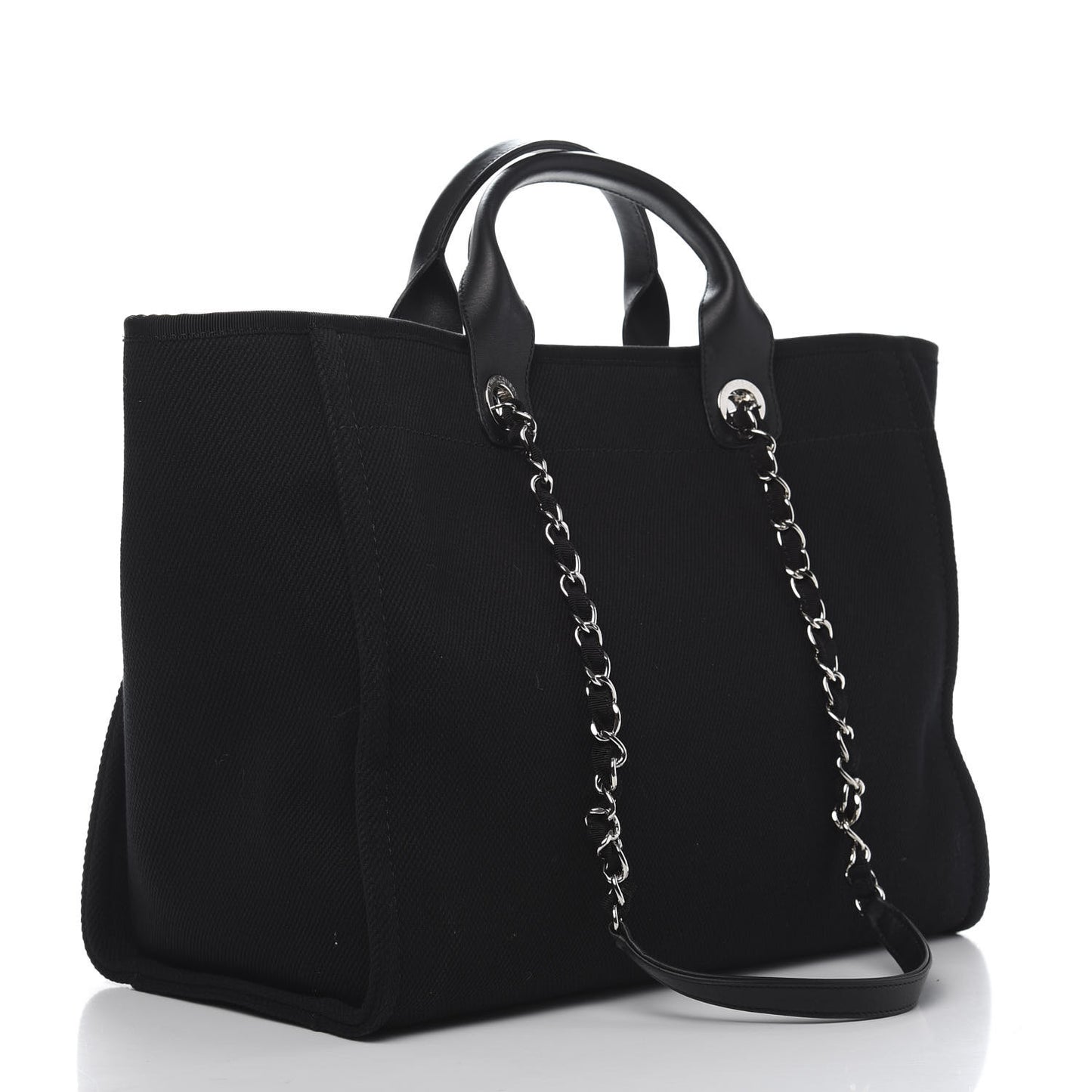 Canvas Pearl Medium Deauville Tote Black