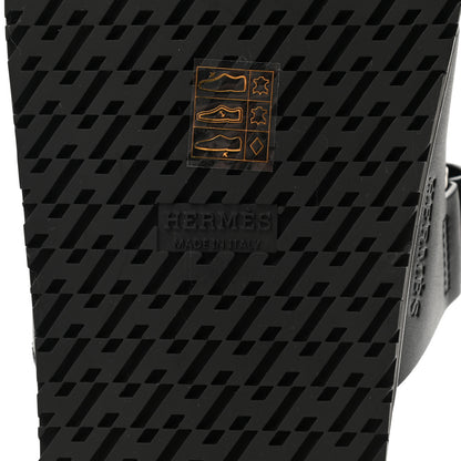 Hermes Calfskin Womens Chypre Sandals 38 Black 6 of 9