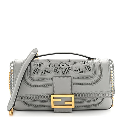 Fendi Nappa Apolo Floral Embroidered Chain Baguette Ghiaccio 1 of 13