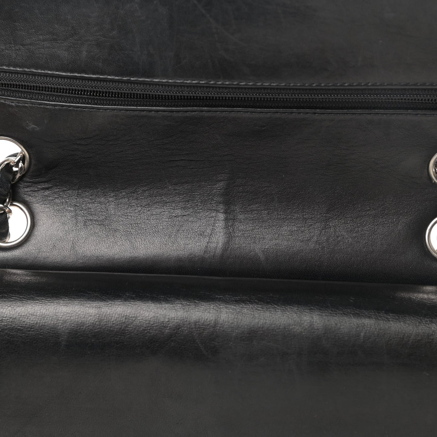 Lambskin Quilted Medium Double Flap Black