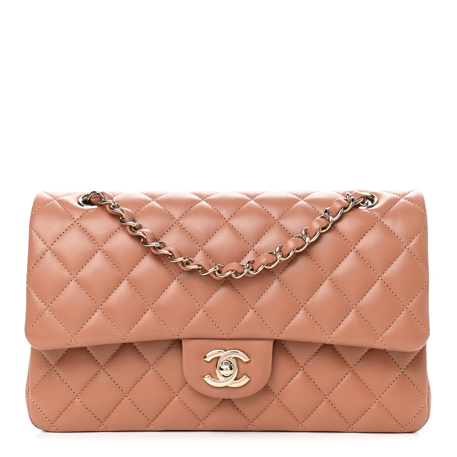 Chanel Lambskin Quilted Medium Double Flap Brown 1 of 8