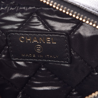 Chanel Caviar Quilted Curvy Pouch Cosmetic Case Black 6 of 9