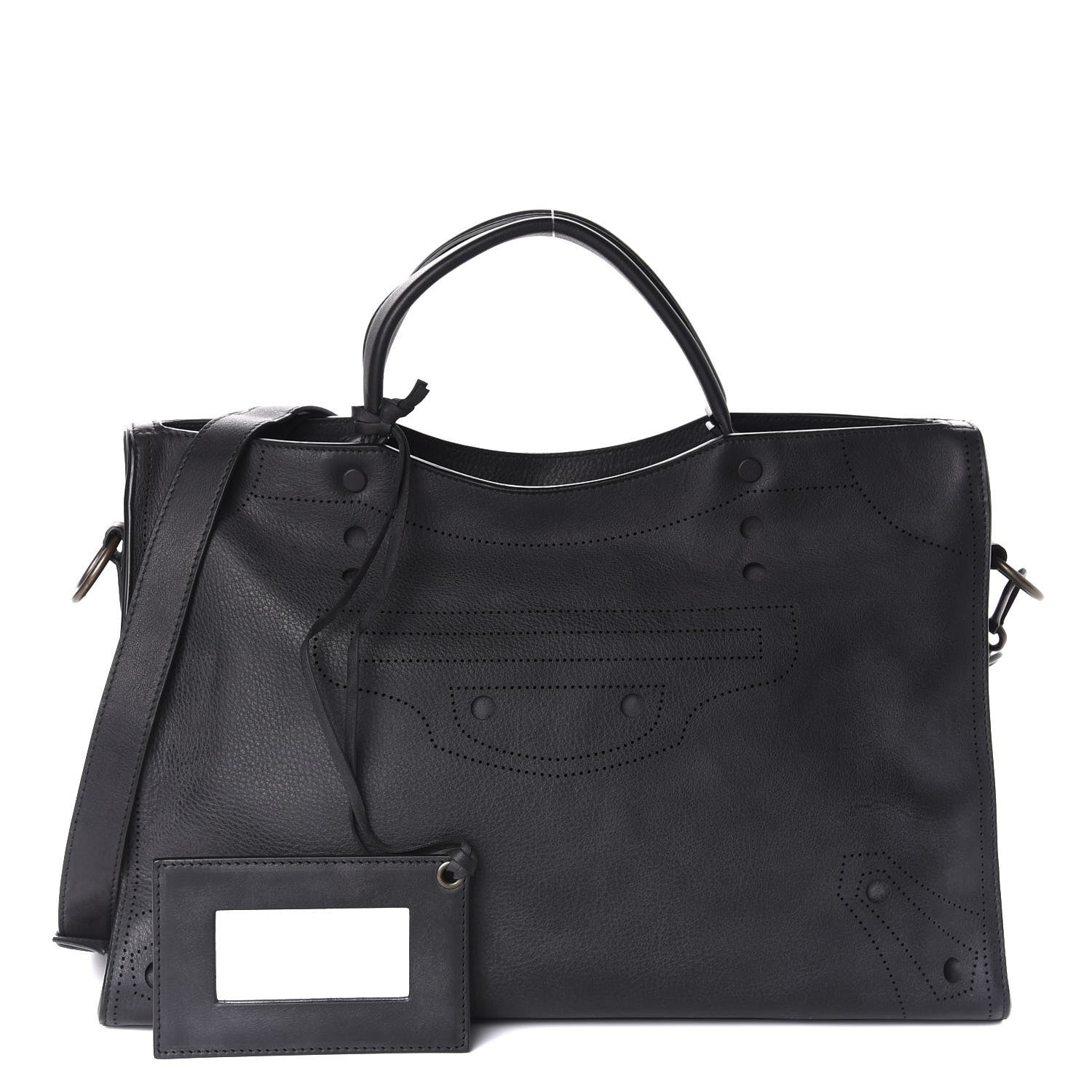 Balenciaga Veau Soyeux Perforated Blackout Hardware City Black 1 of 11