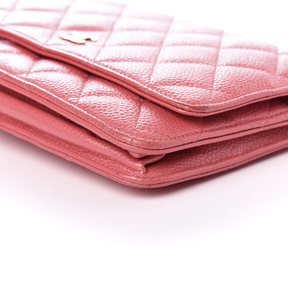 Chanel Caviar Quilted Wallet on Chain WOC Pink 8 of 9