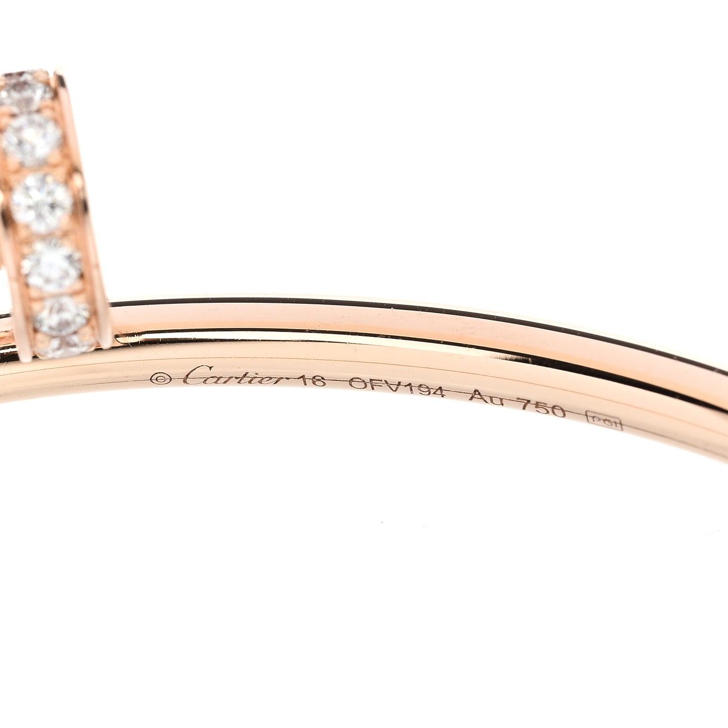 Cartier 18K Pink Gold Diamond Small Juste Un Clou Bracelet 16 3 of 4