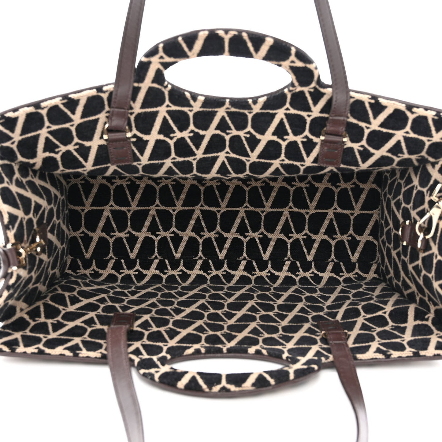 Toile Iconographe Goatskin Le Troisieme Shopping Bag Naturale Black Fondant