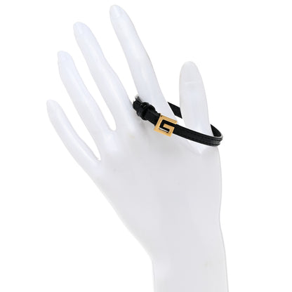 Gucci Metal Calfskin Square G Bracelet S Black Gold 2 of 6