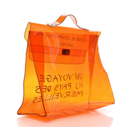 Hermes Vinyl Souvenir De L'Exposition Kelly Orange 3 of 13