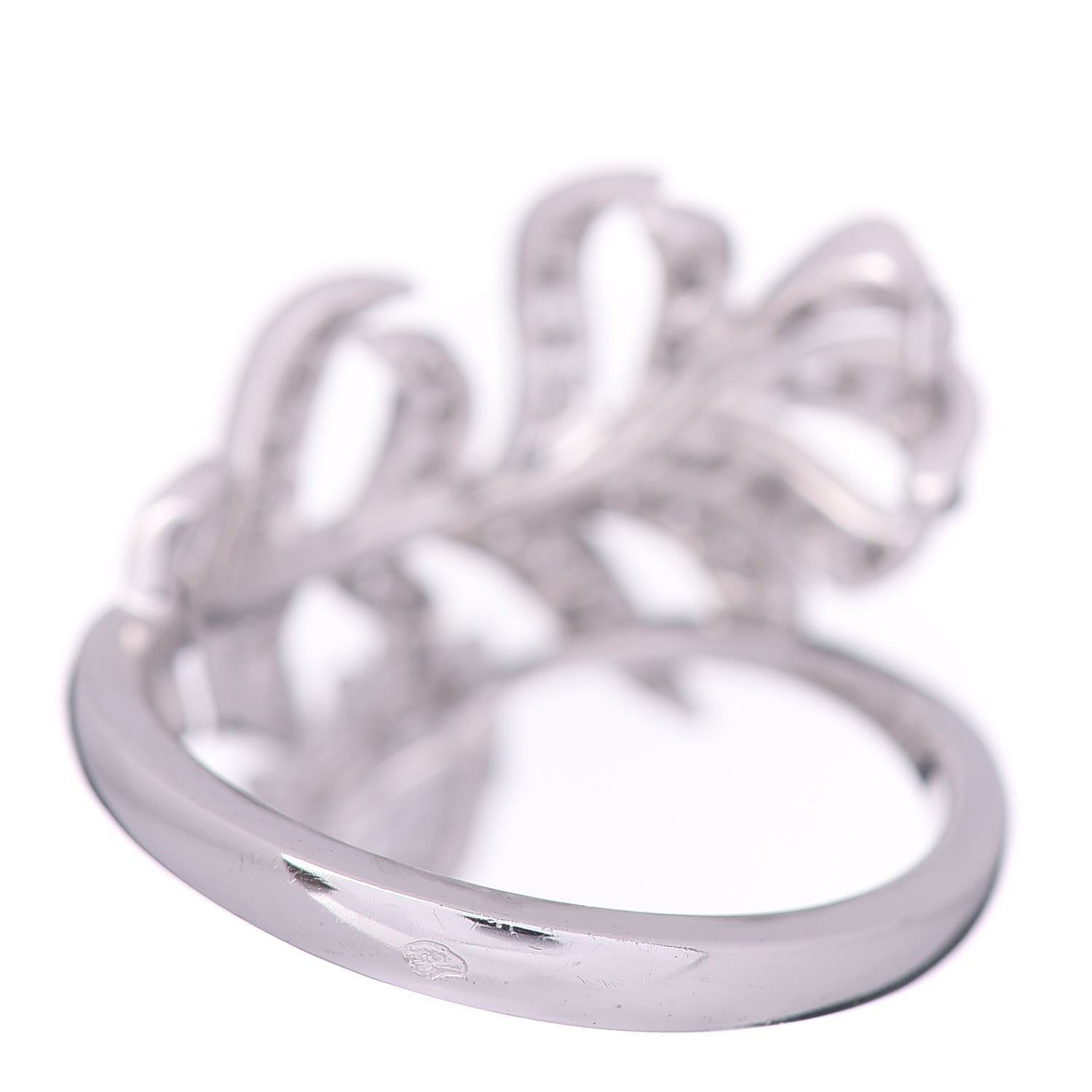 Chanel 18K White Gold Diamond Plume De Ring 53 6.25 4 of 6