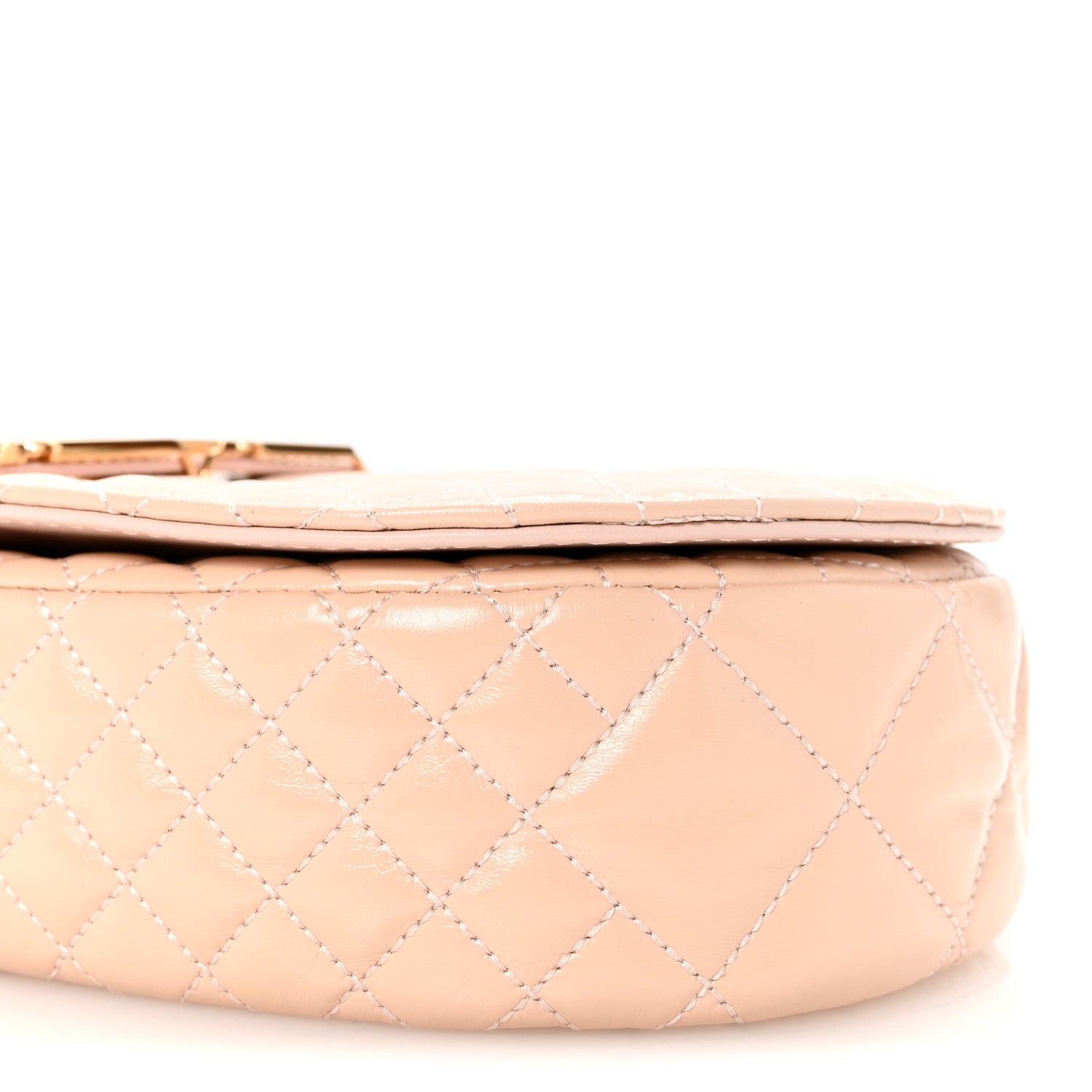 Versace Patent Quilted Greca Goddess Shoulder Bag Light Pink 9 of 10