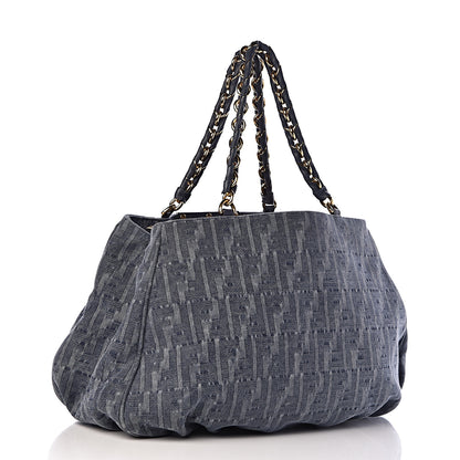 Fendi Denim Zucca Mia Tote Blue 3 of 11