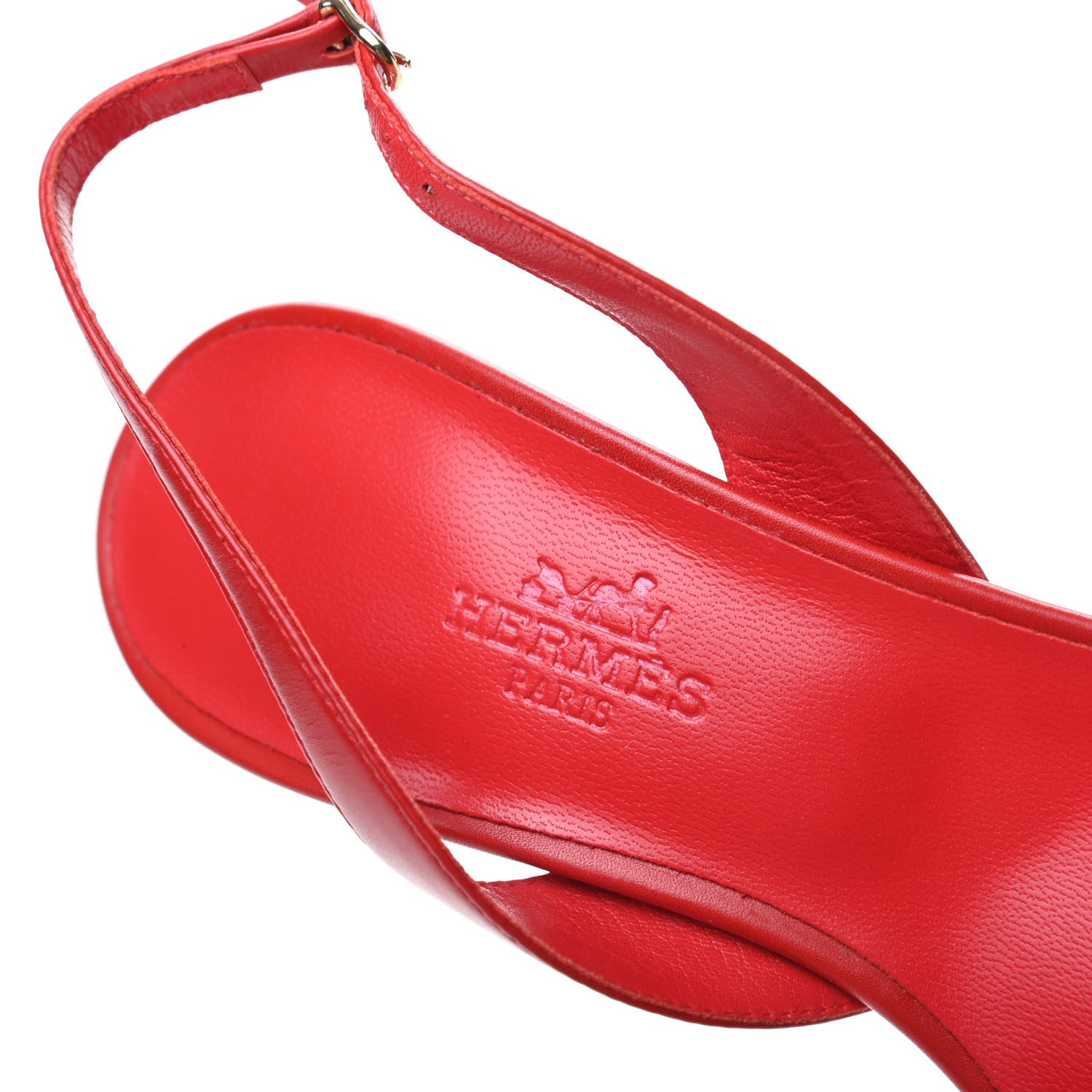 Hermes Nappa Night 70 Slingback Sandals 35.5 Red 7 of 8