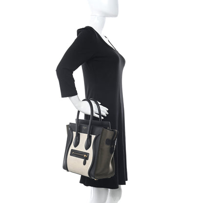 Celine Canvas Micro Tri-Color Luggage Green 2 of 12