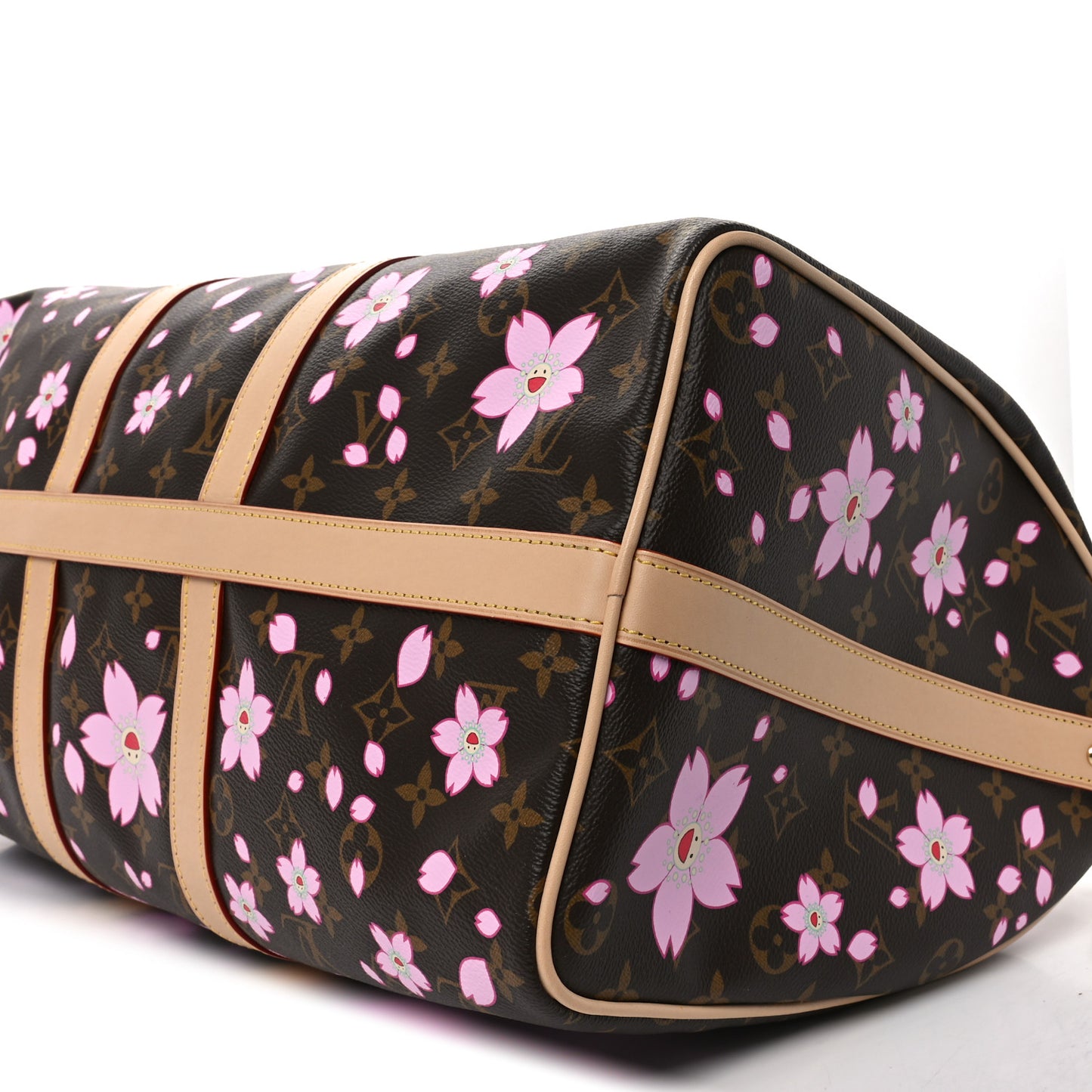 LV X TM Monogram Cherry Blossom Keepall Bandouliere 45 Sakura Brown