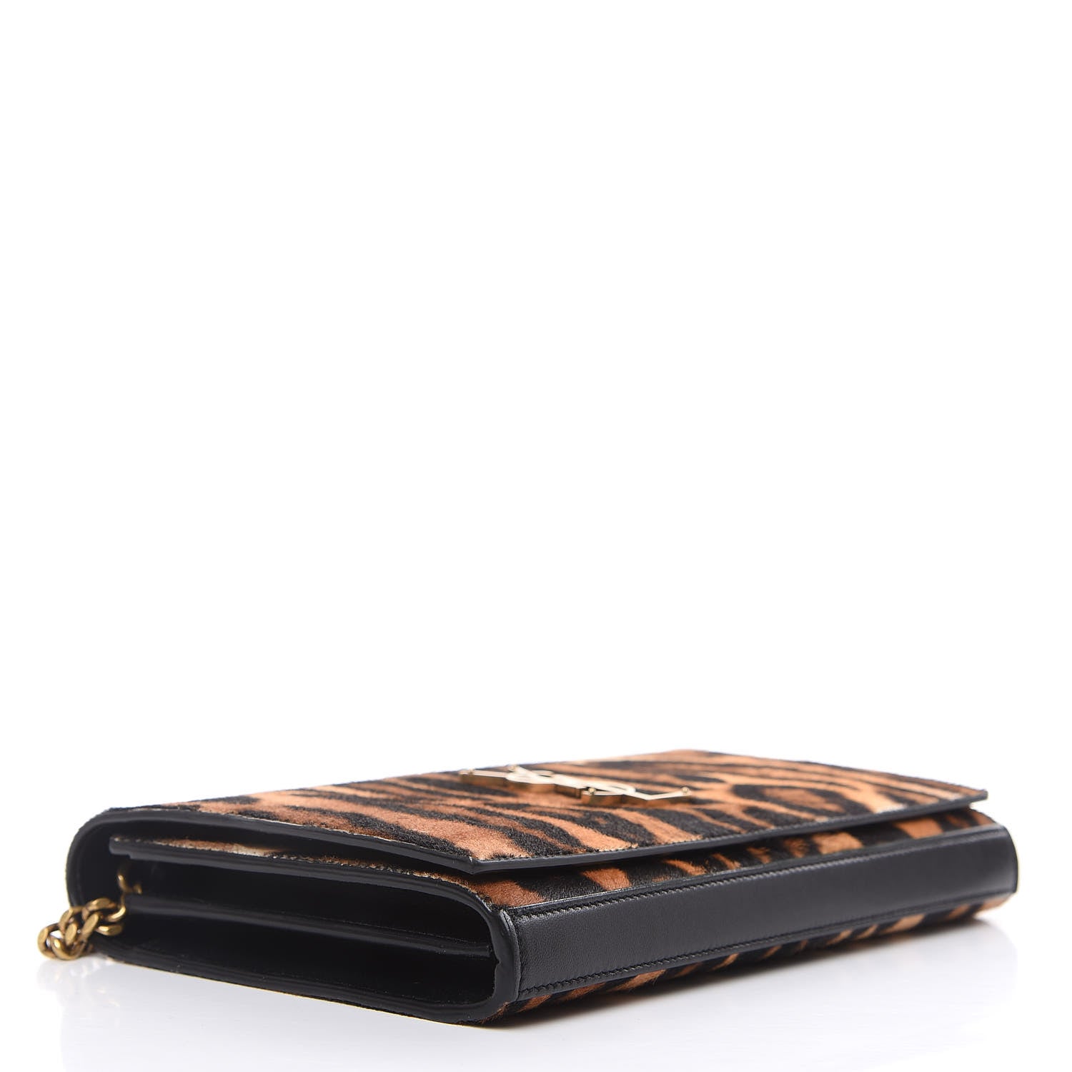 Saint Laurent Calf Hair Monogram Chain Wallet Leopard 4 of 10