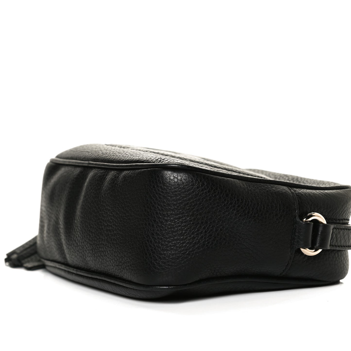 Pebbled Calfskin Small Soho Disco Bag Black