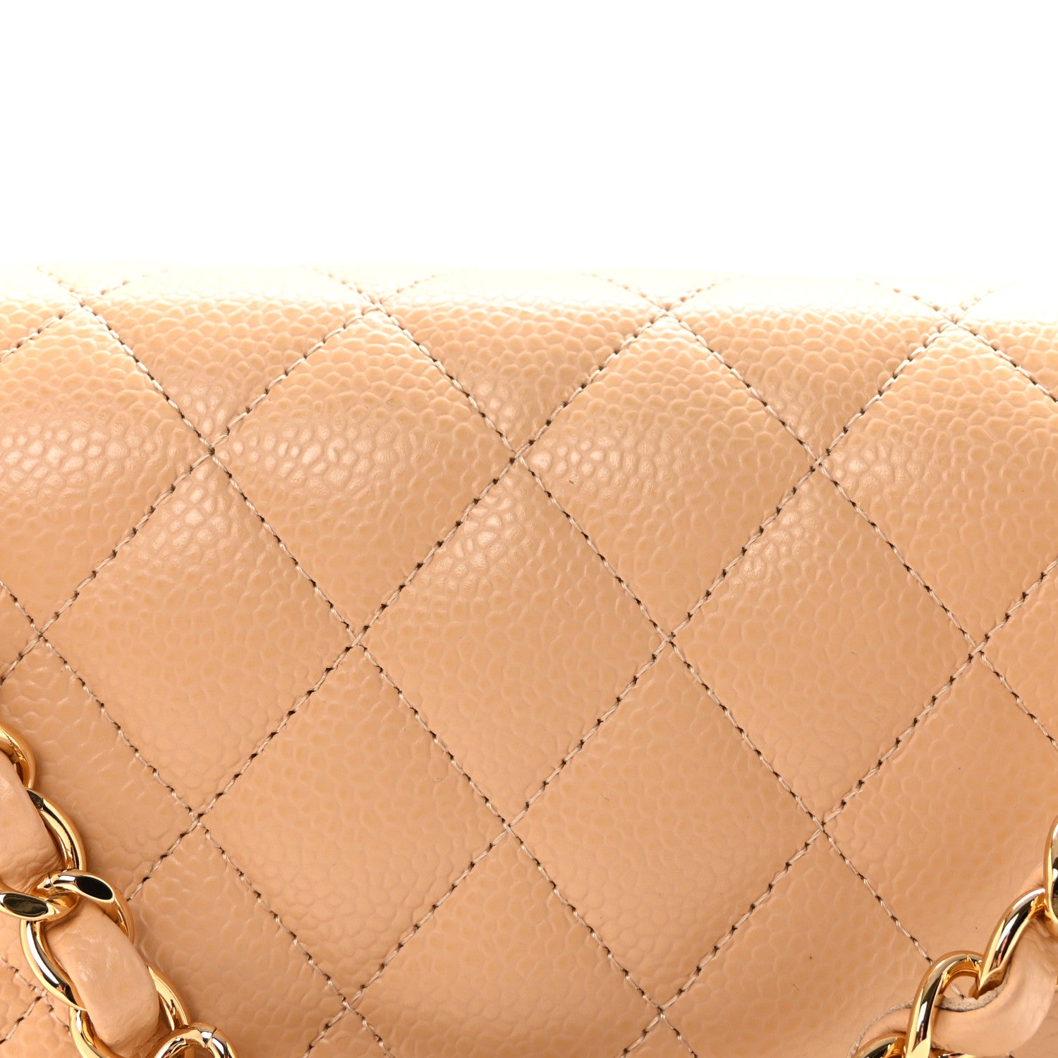 Chanel Caviar Quilted Medium Double Flap Beige 8 of 10