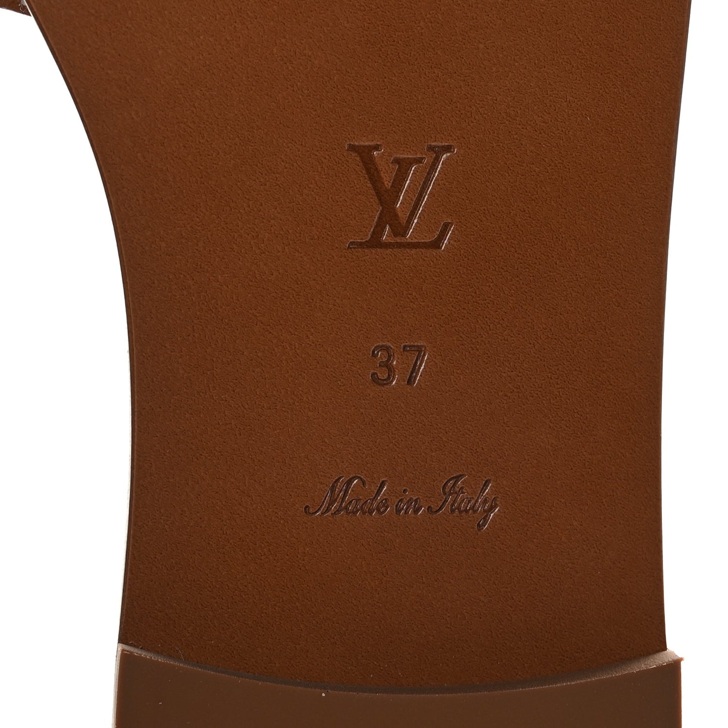 Calfskin Lock It Flat Mule 37 Cognac