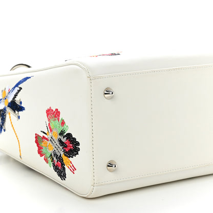 Christian Dior Smooth Calfskin Embroidered Medium Lady Dior White Multicolor 9 of 13