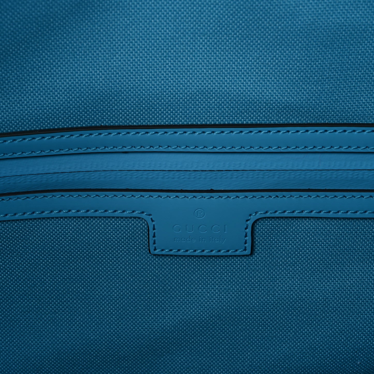 Rubber Effect GG Embossed Large Duffle Bag Bright Blue