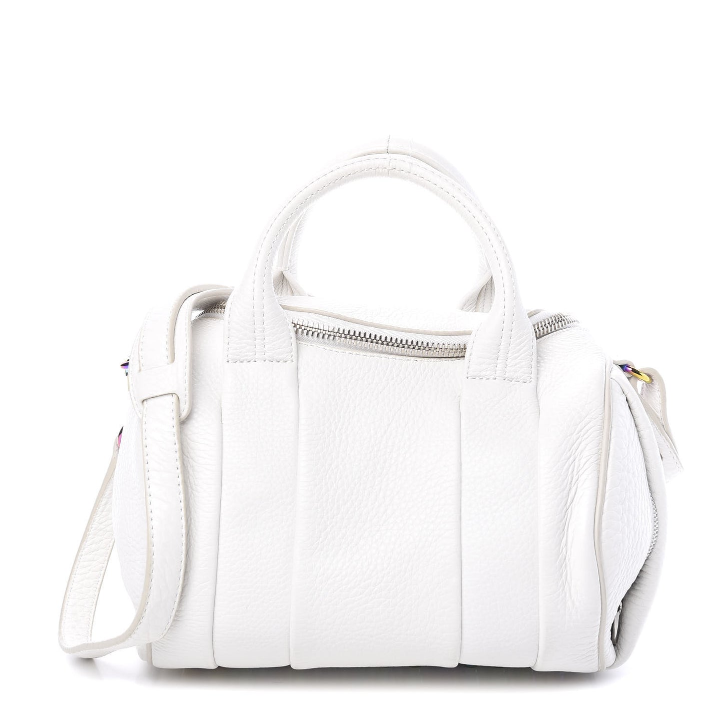 Pebbled Lambskin Rockie White Iridescent Hardware