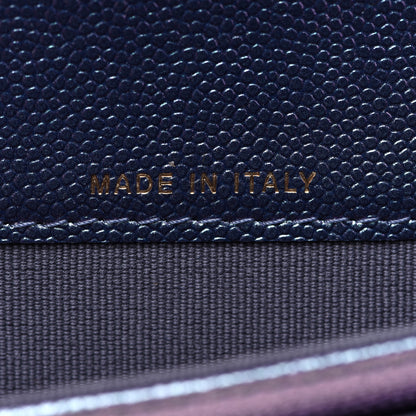 Chanel Iridescent Caviar Quilted Flap Card Holder Wallet Dark Blue 7 of 9