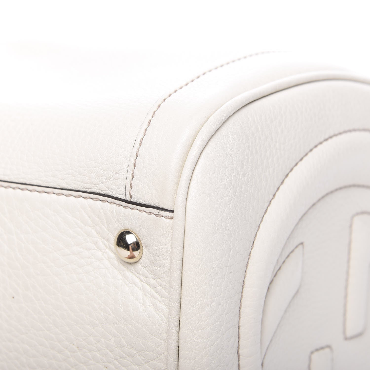 Gucci Pebbled Calfskin Medium Soho Boston Off White 9 of 11