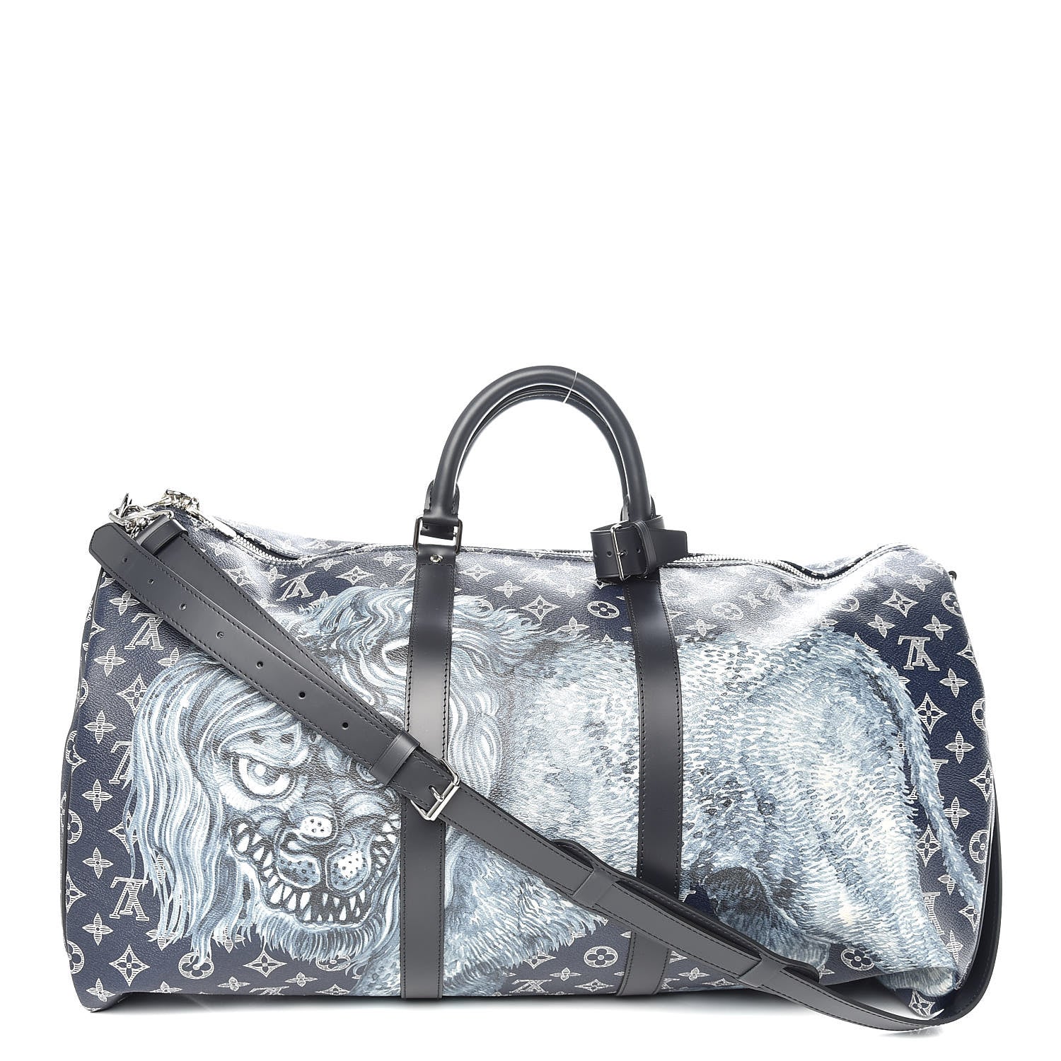 Louis Vuitton Savane Monogram Lion Chapman Keepall Bandouliere 55 Encre 1 of 10