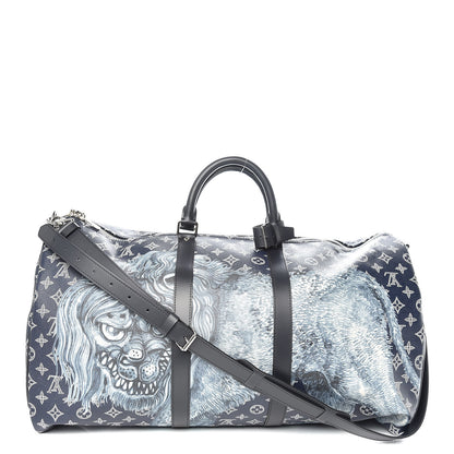 Louis Vuitton Savane Monogram Lion Chapman Keepall Bandouliere 55 Encre 1 of 10