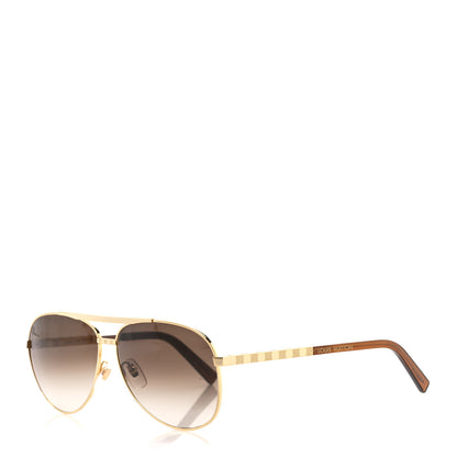 Louis Vuitton Metal Attitude Pilote Sunglasses Z0339U Gold 1 of 7