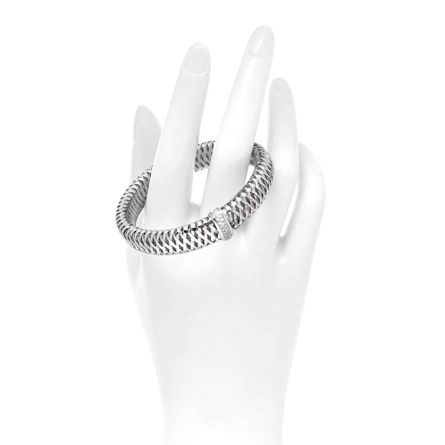 18K White Gold Diamond Medium Primavera Bangle Bracelet
