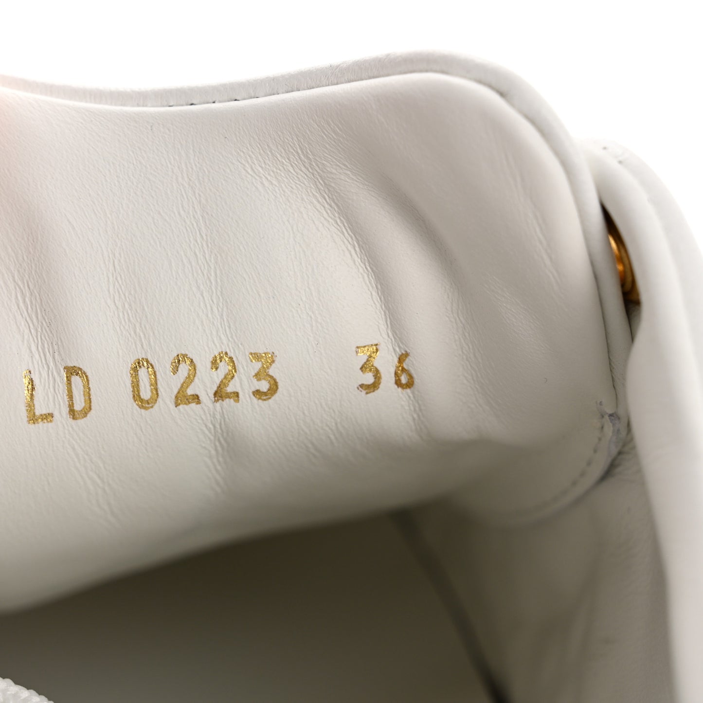 Lambskin Embossed Monogram Time Out Sneakers 36 White
