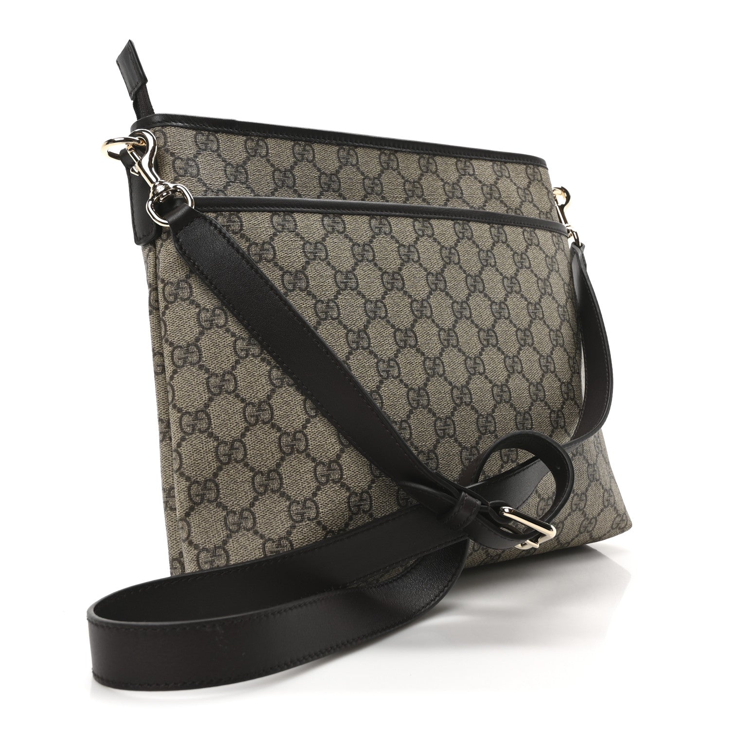 Gucci GG Plus Monogram Medium Flat Messenger Bag Dark Brown 4 of 19