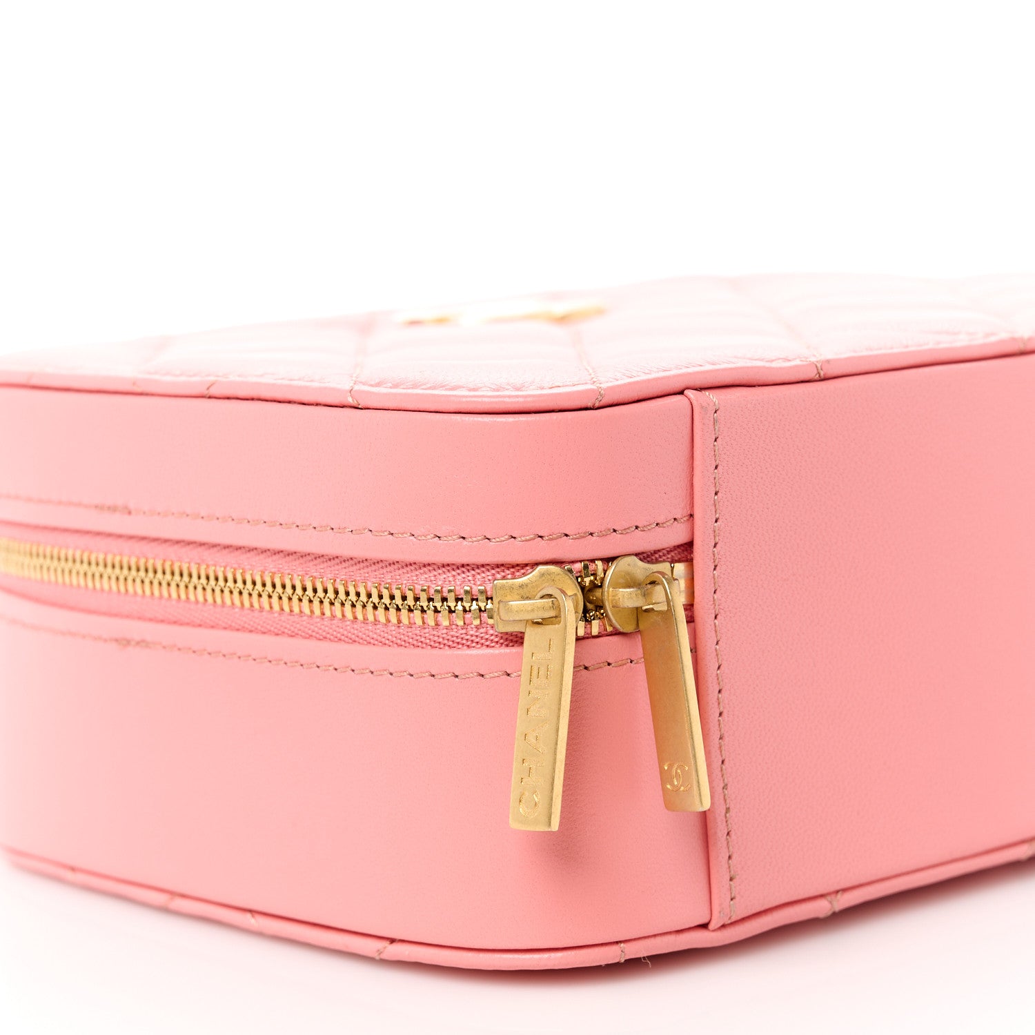 Chanel Lambskin Quilted Top Handle Small Vanity Case Pink 9 of 11