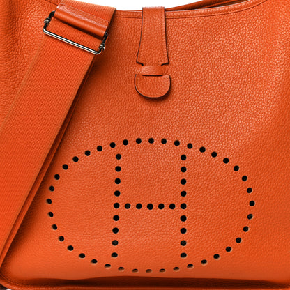Hermes Taurillon Clemence Evelyne III GM Orange 6 of 19