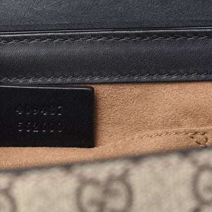 Gucci GG Supreme Monogram Calfskin Small Padlock Shoulder Bag Beige Black Cuir 9 of 10
