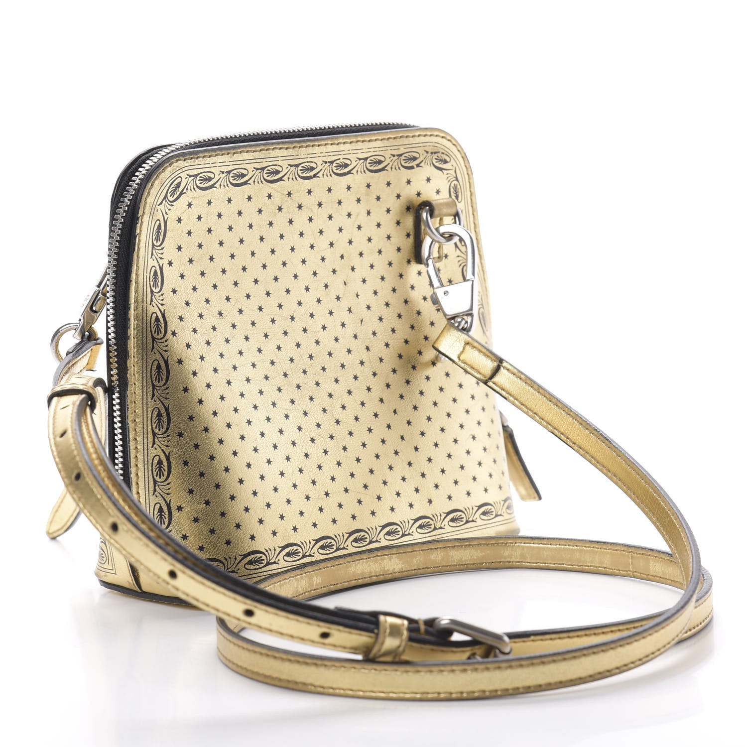 Gucci X SEGA Calfskin GUCCY Stars Mini Dome Shoulder Bag Gold 3 of 16