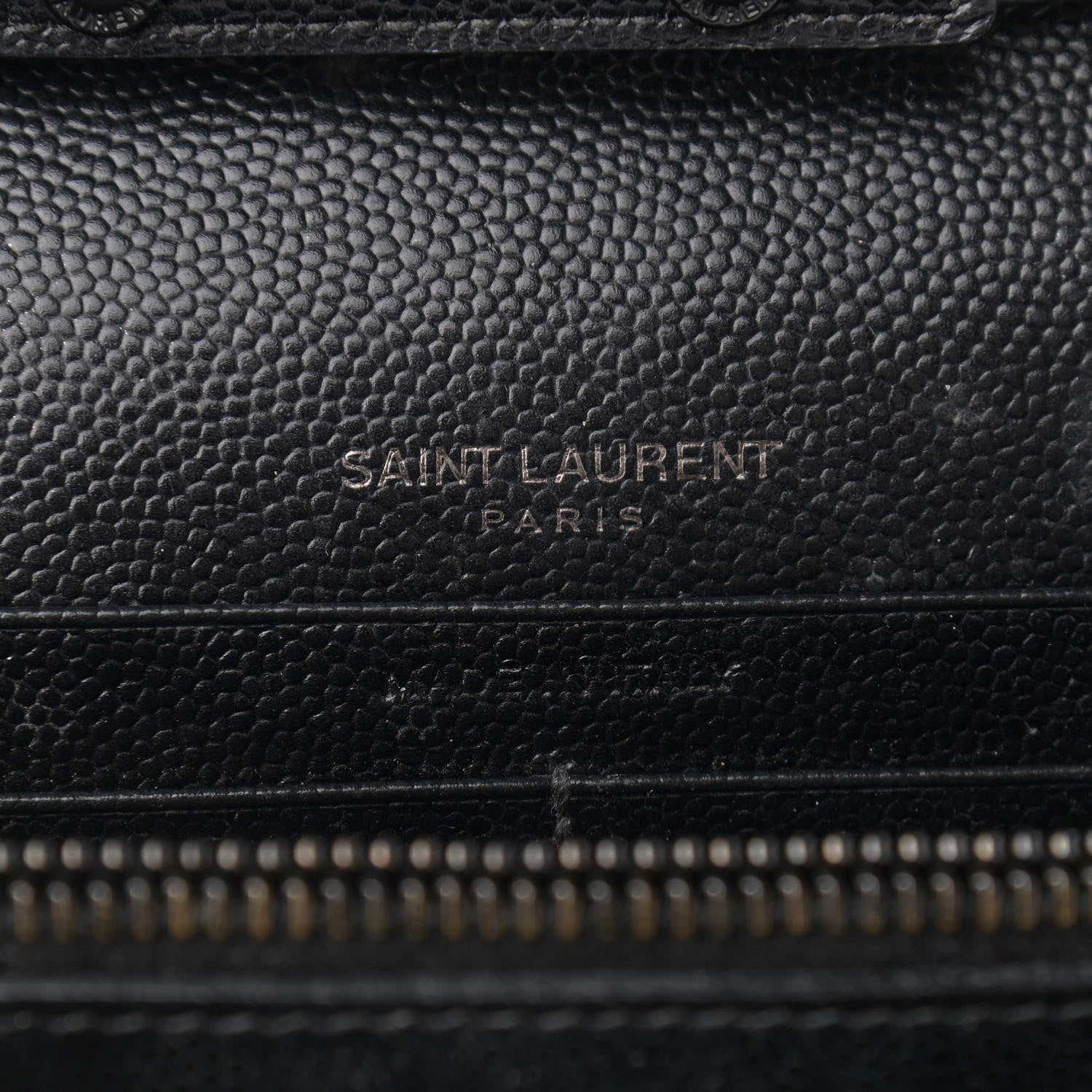 Saint Laurent Grain De Poudre Matelasse Chevron Monogram Chain Wallet Black 6 of 14