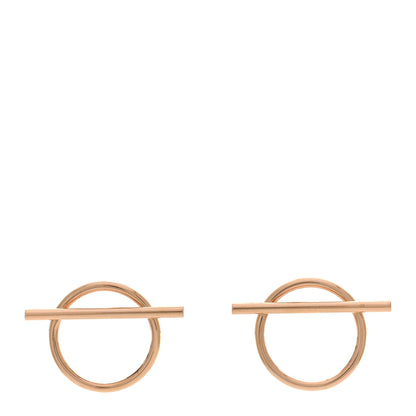 Hermes 18K Rose Gold MM Echappee Earrings 1 of 5
